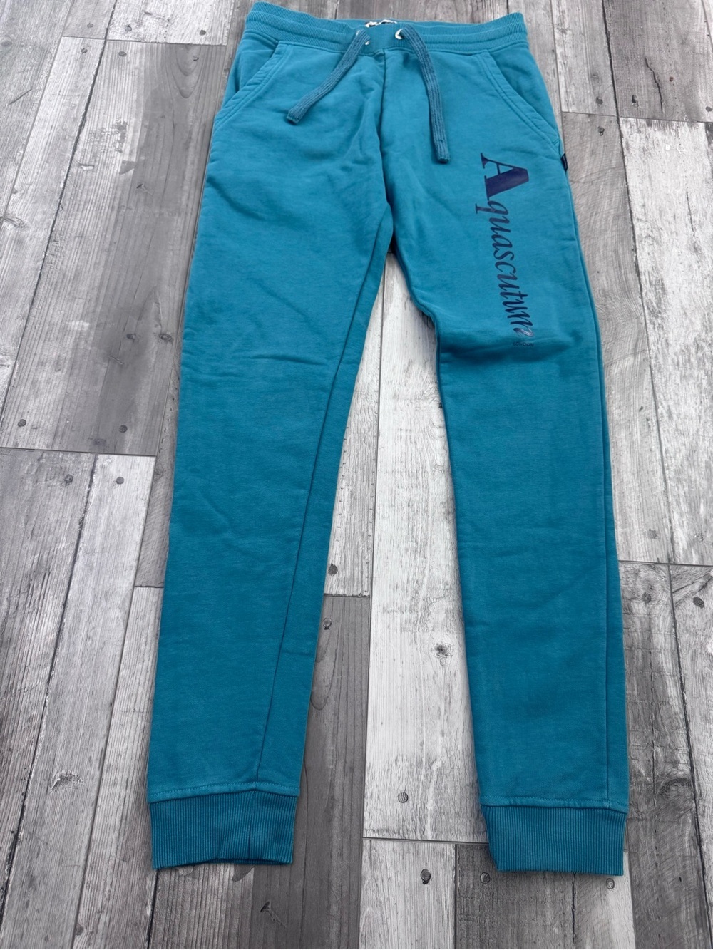 Aquascutum London Teal Men’s Logo Sweat Pants Joggers Medium London